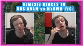 Nemesis Reacts to BDS ADAM vs MAD MYRWN 👀 [upl. by Adnaram]