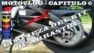 Limpieza y engrase del kit de arrastre WD40 Tutorial  MotoVlog 6 [upl. by Keegan]