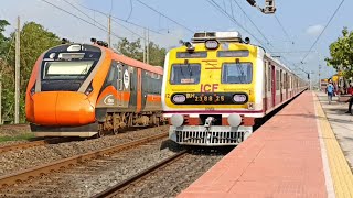 VANDE BHARAT vs SUPER LOCAL  Dangerous WAP5 amp WAP7 TRAINS At Crazy Speed 😱🔥 [upl. by Vernon860]