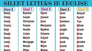 Silent Letters in English from AZ  List of Words with Silent Letters  English Pronunciation [upl. by Wahs199]