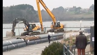 Construction du Nouveau Port de Plaisance  Guidel Plages  Travaux  Morbihan  Bretagne  France [upl. by Aneem]