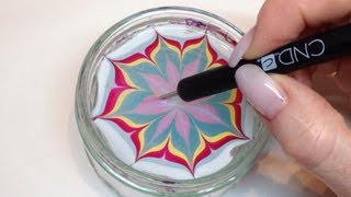 How To Produce Water Marbling Nail Art With Nail Polish CND VINYLUX [upl. by Fineberg]