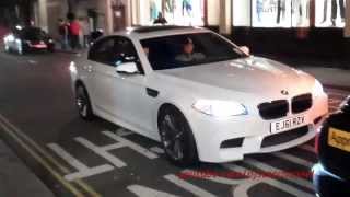 REVBATTLE  BMW F10 M5 vs Maserati Quattroporte S [upl. by Anaujait721]