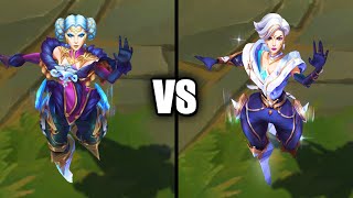 Winterblessed Camille vs Prestige Winterblessed Camille Skins Comparison League of Legends [upl. by Lorusso]