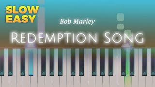 Bob Marley  Redemption Song  SLOW EASY Piano TUTORIAL by Piano Fun Play [upl. by Ryder]