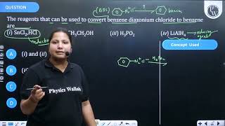 The reagents that can be used to convert benzene diazonium chloride to benzene arei \SnCl 2 [upl. by Ylenats]