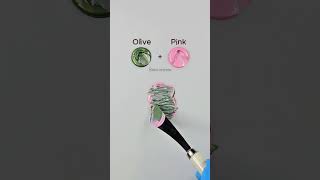 Turning Olive amp Pink Into a lemon Grass 😍 colormixing color shorts art paintmixing asmr [upl. by Darrell]