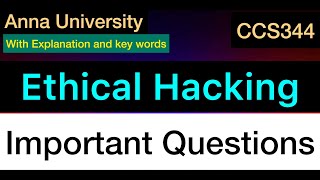 Ethical Hacking  Important Questions  Anna University  Tamil [upl. by Iaj]