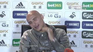 Swansea City Video Jonjo Shelvey speaks before Liverpool at home [upl. by Dnanidref]