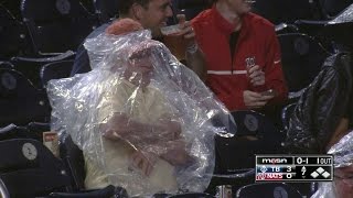 Nats fan struggles to put on rain poncho [upl. by Lindsey360]