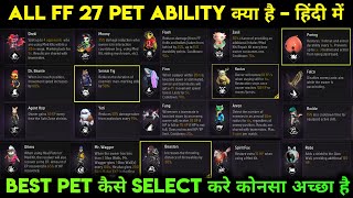 BEST PET IN FREE FIRE 2024  ALL PET ABILITY IN FREE FIRE AFTER OB46 UPDATE  BEST PET KAUN SA HAI [upl. by Pomona]