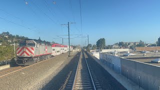 Caltrain 403 Cabride Mountain ViewBurlingame Cabcar 4011 62824 [upl. by Ecirum304]