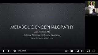 Neuro Lecture Metabolic Encephalopathies and Delirium with Dr Justin Marcus [upl. by Miguela61]