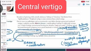 central vertigo otorhinolaryngology 7  First Aid USMLE Step 1 in UrduHindi [upl. by Ykcor]