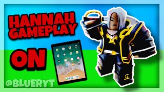 Hannah Kit Gameplay On Mobile Roblox Bedwars [upl. by Elauqsap]