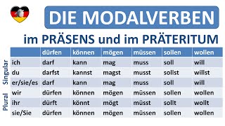 Deutsch lernen die Modalverben  Präsens  PräteritumGerman modal verbs in simple present  past [upl. by Hallimaj]