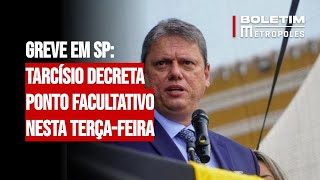 Greve em SP Tarcísio decreta ponto facultativo nesta terçafeira [upl. by Goulette]