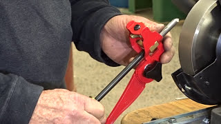 How to sharpen 35 degree bevel for a traditional gouge with the Woodcut Tru Grind Sharpening product [upl. by Nhojleahcim]