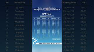 JADWAL KM TIDAR 24 NOVEMBER  5 DESEMBER 2024 shorts kmtidar jadwalkapalpelni ptpelni ship [upl. by Saunders]