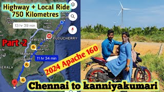 2024 Apache RTR 160 4V Couple ride Chennai to kanniyakumari Part 2 [upl. by Brittne]