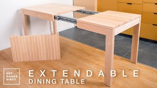 How to Make an Extendable Dining Table with Solid Maple  Tiny Apartment Build Ep8 [upl. by Rosalee]