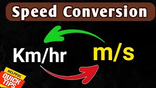 How to convert Kmhr to ms and ms to Kmhr [upl. by Varick]