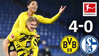 Haalands Brace amp BVB Derby Win  FC Schalke 04  Borussia Dortmund  40  Highlights  MD 22 [upl. by Aitan997]