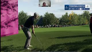 PGA Tour ToneyBalony Awesome flop shot on 9th hole Evian Course [upl. by Avruch]