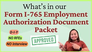 Form I765 Employment Authorization Document  Whats in my Packet  Episode 71 immigrationjourney [upl. by Wenger948]