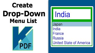 How to create a drop down menu in a fillable pdf using Kofax Power PDF [upl. by Aicila]