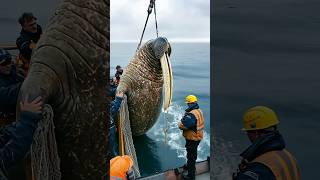 Heroic Rescue Trapped Walrus Freed from Fishing Nets in the Arctic Sea 🌊🐋 nurturingmotherhood [upl. by Sverre258]