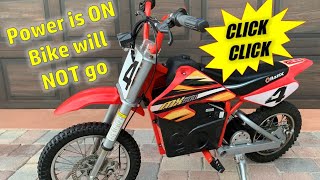 Razor Electric Dirt Bike Fix  Clicks but does not run  low voltage [upl. by Earized]