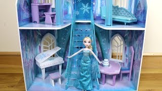 3 story Dollhouse Disney Frozen Ice Castle Unboxing Assembly House Tour [upl. by Aynam]