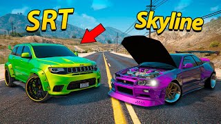 cherokee trackhawk Srt Vs Skyline R34 [upl. by Nadda902]