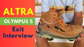 Altra Olympus 5 Mid GTX Exit Interview [upl. by Binky]