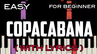 COPACABANA  LYRICS   BARRY MANILOW  SLOW amp EASY PIANO [upl. by Kizzie]