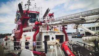 SUPER EXCLUSIVE On Board Inside Look of FDNY Marine 1 AKA Fireboat 343 [upl. by Rothberg]