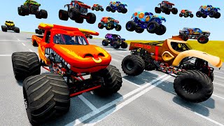 Hot Wheels Monster Jam Crazy Race El Toro Loco Freestyle Stunts and High Speed Jumps [upl. by Christean]