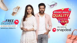 Snapdeal  FREE DELIVERY  Brand Waali Quality Bazaar Waali Deal  Riteish  Genelia  Shop Online [upl. by Anitnas]