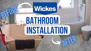 WICKES BATHROOM INSTALLATION  New Bathroom Renovation  Bathroom Transformation  Wickes Review [upl. by Gnex]