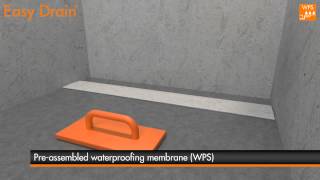 Shower Drain Waterproofing  Easy Drain Water Protection System  WPS English [upl. by Leeban320]