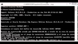 Importar una base de datos a Oracle [upl. by Ardath]