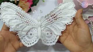 Irish Crochet Lace Butterfly [upl. by Innavoj82]