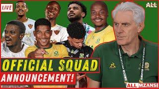 Bafana Bafana Official Squad Announcement 2026 FIFA World Cup Qualifiers [upl. by Leinadnhoj]