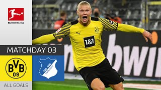 Haaland Shines in Crazy Last Minutes  Borussia Dortmund  TSG Hoffenheim 32  All Goals  MD 3 [upl. by Eyahsal]