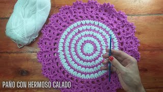 Paño Calado Tejido 😍 a CROCHET  Paso a Paso [upl. by Nylakcaj]