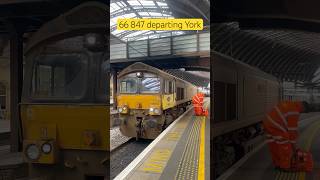 Colas Rail Freight Class 66 departing York [upl. by Azeret]