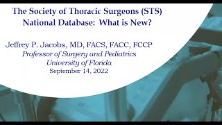 quotThe Society of Thoracic Surgeons National Database What is Newquot Webinar [upl. by Carolyne]