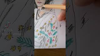 Kimono Japan day24 inktober2024 artober mohtoiart inspiration kimono japanese culture [upl. by Yalahs]