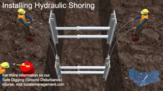 Instaling Hydraulic Shoring [upl. by Ahseyi]